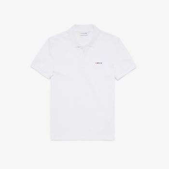 Lacoste Slim Fit Multicolor Badge Polo Pánské - Polo Bílé | CZ-tTEKrr